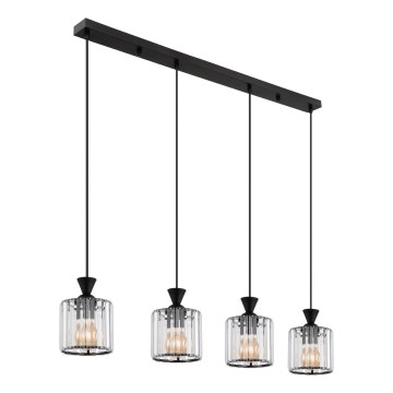 Globo - Luster na sajli 4xE27/60W/230V crno