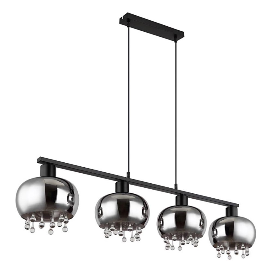 Globo - Luster na sajli 4xE27/9W/230V crno