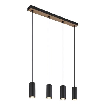 Globo - Luster na sajli 4xGU10/35W/230V crno/braon