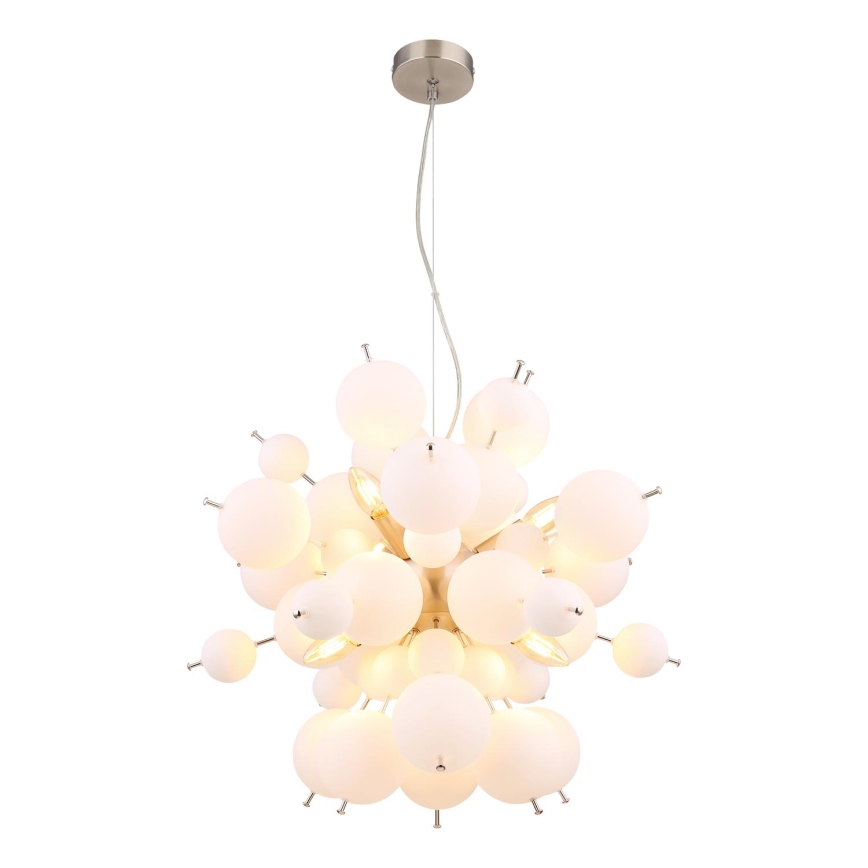 Globo - Luster na sajli 6xE14/25W/230V pr. 55 cm bela
