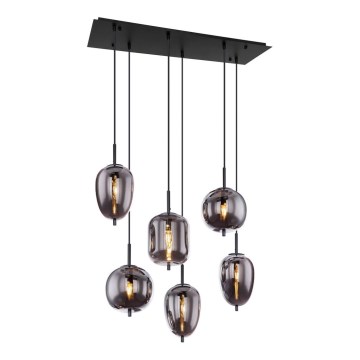Globo - Luster na sajli 6xE14/40W/230V crno
