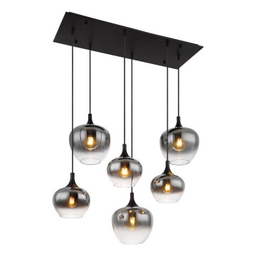 Globo - Luster na sajli 6xE27/40W/230V crno