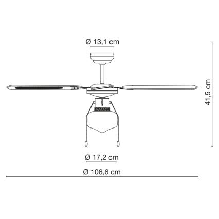 Globo - Plafonski ventilator 1xE27/60W/230V