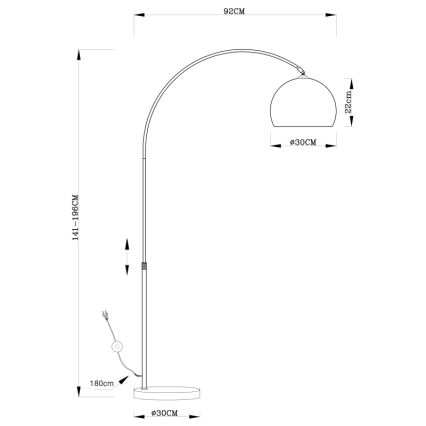 Globo - Podna lampa 1xE27/40W/230V