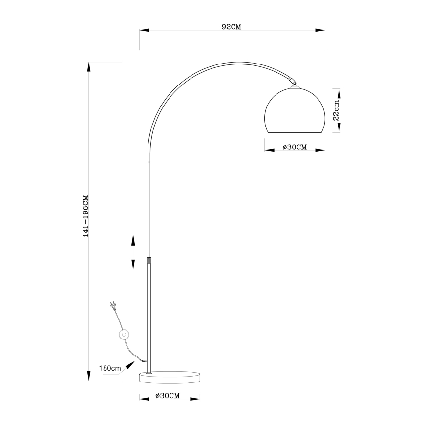 Globo - Podna lampa 1xE27/40W/230V