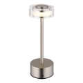 Globo - prigušiva punjiva dodirna stona lampa LED/2,5W/3,7V 2700/4000/6500K 1800mAh mat hrom