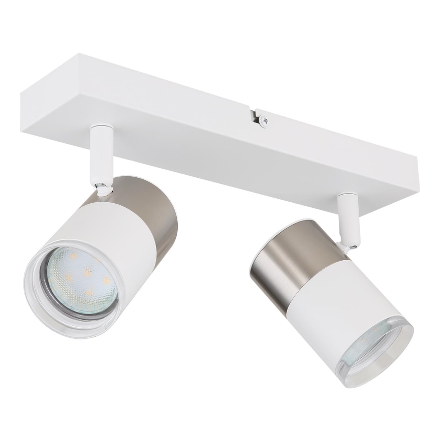 Globo - Reflektorska lampa 2xGU10/25W/230V bela/mat krom