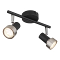 Globo - Reflektorska lampa  2xGU10/25W/230V crno/srebrno