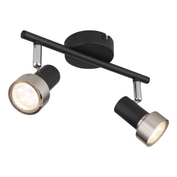Globo - Reflektorska lampa  2xGU10/25W/230V crno/srebrno