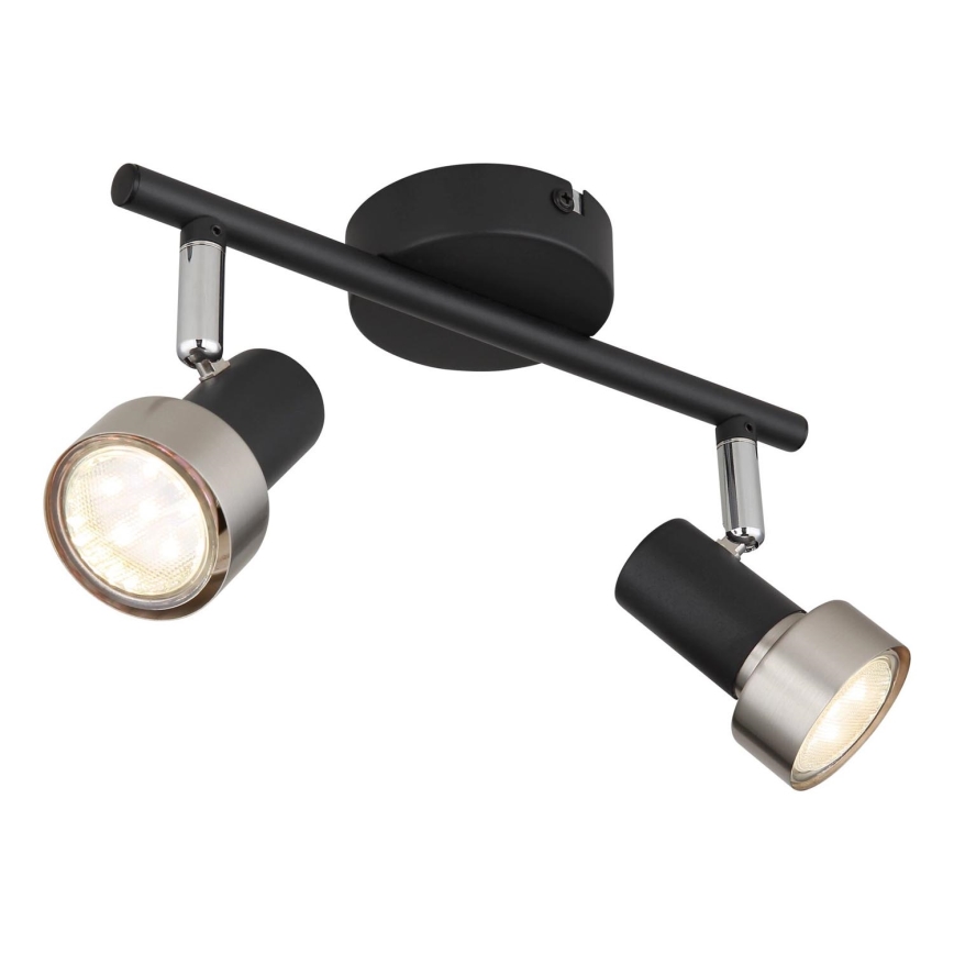 Globo - Reflektorska lampa  2xGU10/25W/230V crno/srebrno