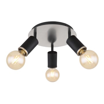 Globo - Reflektorska lampa 3xE27/60W/230V crno drvo
