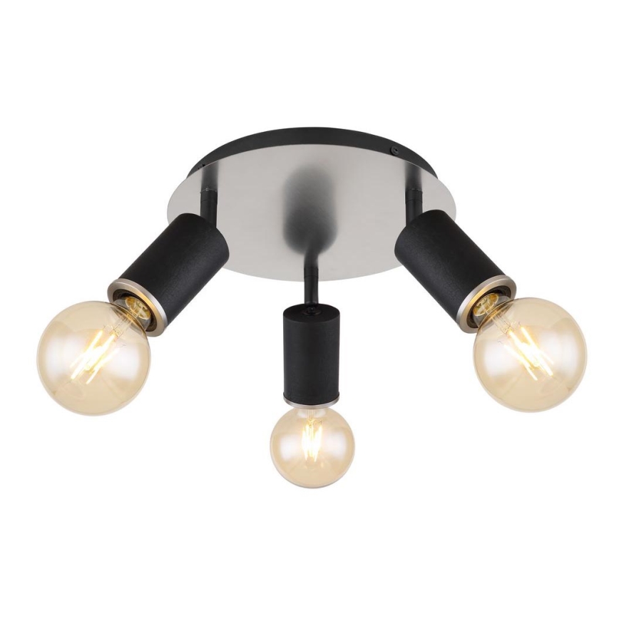 Globo - Reflektorska lampa 3xE27/60W/230V crno drvo