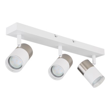 Globo - Reflektorska lampa 3xGU10/25W/230V bela/mat krom