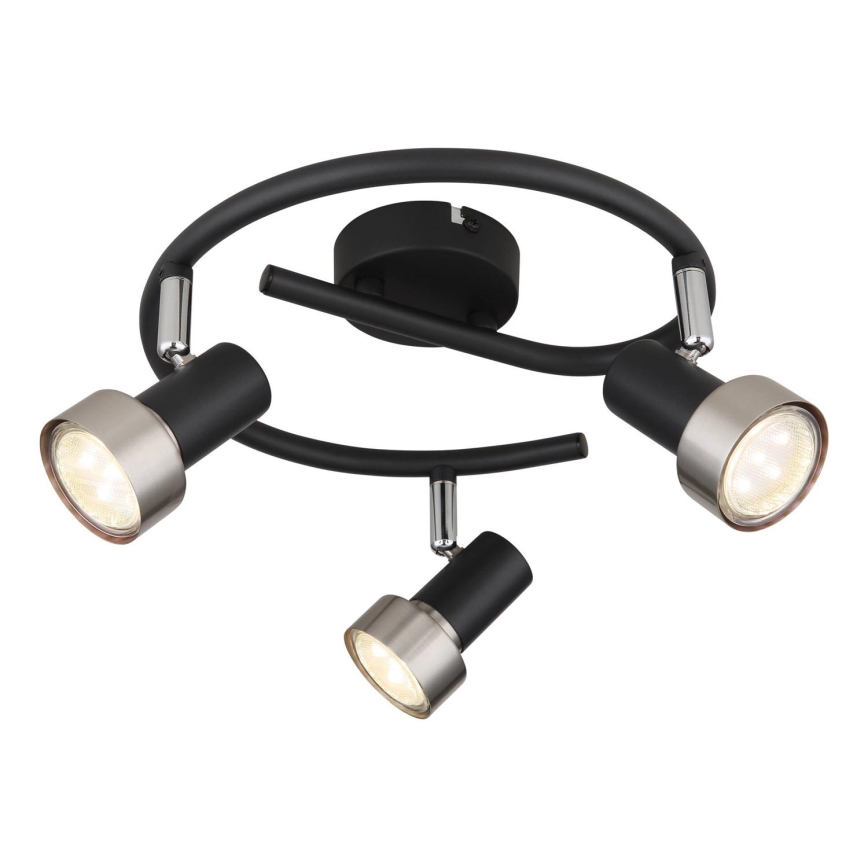 Globo - Reflektorska lampa  3xGU10/25W/230V crno/srebrno