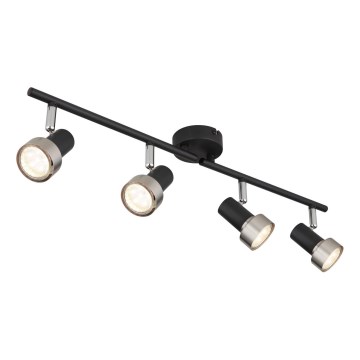 Globo - Reflektorska lampa  4xGU10/25W/230V crno/srebrno