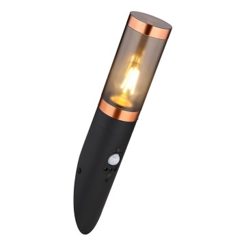 Globo - Spoljašnja zidna lampa sa senzorom 1xE27/15W/230V IP44 crno/bakreno