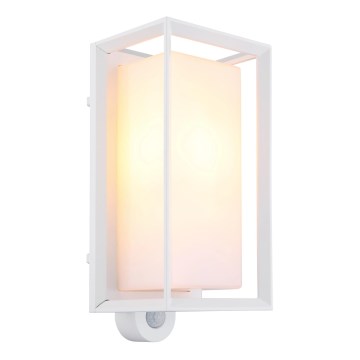 Globo - Spoljašnja zidna lampa sa senzorom 1xE27/60W/230V IP44 bela