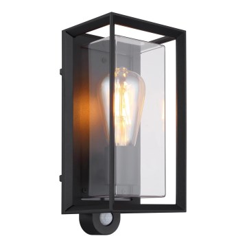 Globo - Spoljašnja zidna lampa sa senzorom 1xE27/60W/230V IP44 crno