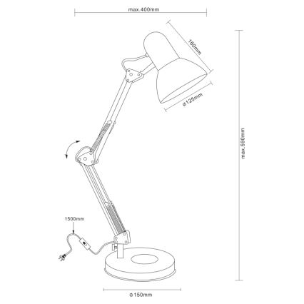 Globo - Stona lampa 1xE27/40W/230V