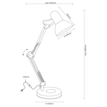 Globo - Stona lampa 1xE27/40W/230V