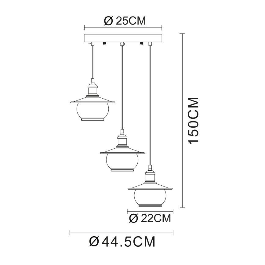 Globo - Viseća lampa 3xE27/60W/230V