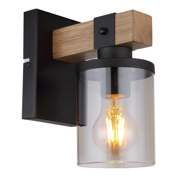 Globo - Zidna lampa 1xE27/60W/230V hrast/dimno