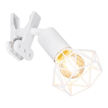 Globo - Zidna lampa sa štipaljkom 1xE14/40W/230V bela