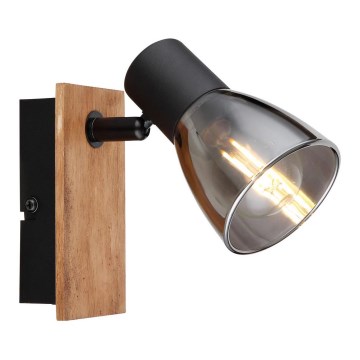 Globo - Zidna reflektorska lampa 1xE14/40W/230V crno/drvo