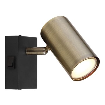 Globo - Zidna reflektorska lampa 1xGU10/25W/230V crno/mesing