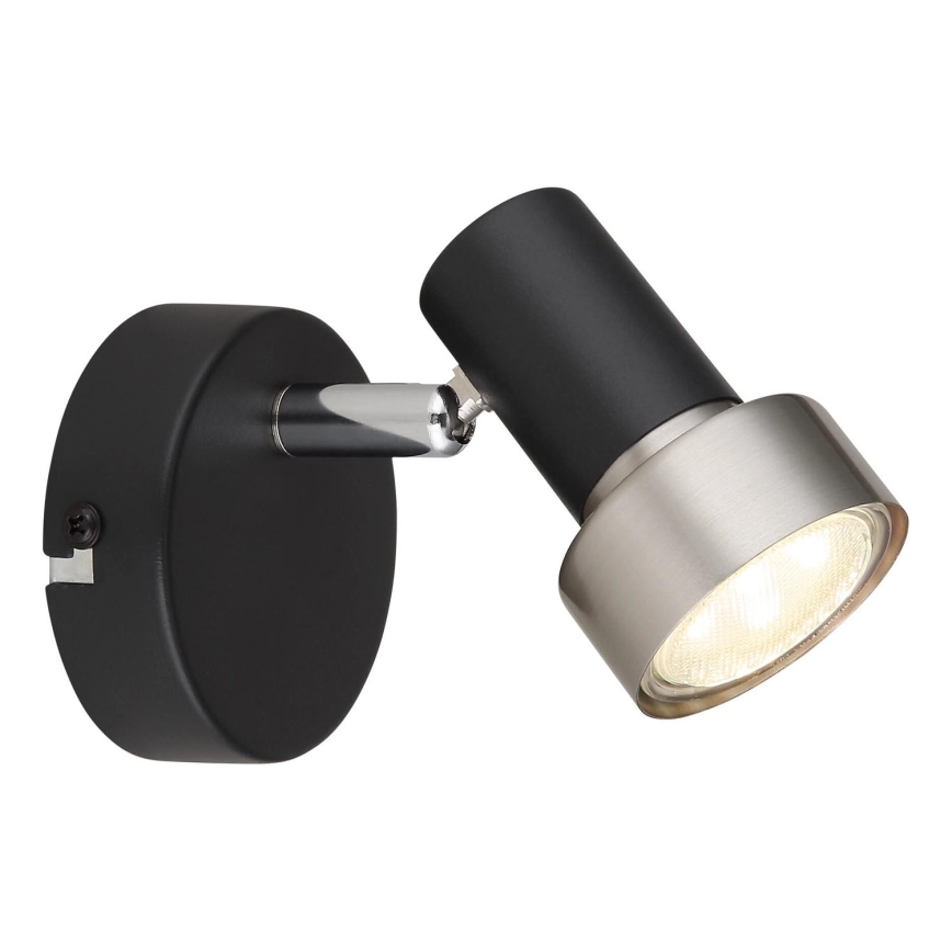 Globo - Zidna reflektorska lampa 1xGU10/25W/230V crno/srebrno