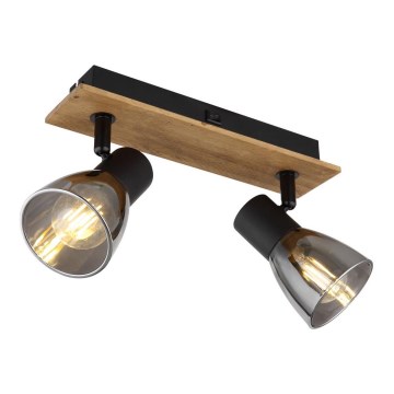Globo - Zidna reflektorska lampa 2xE14/40W/230V crno/drvo
