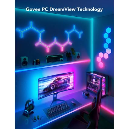 Govee - Dreamview G1 Smart LED RGBIC pozadinsko osvjetljenje monitora 27-34" Wi-Fi
