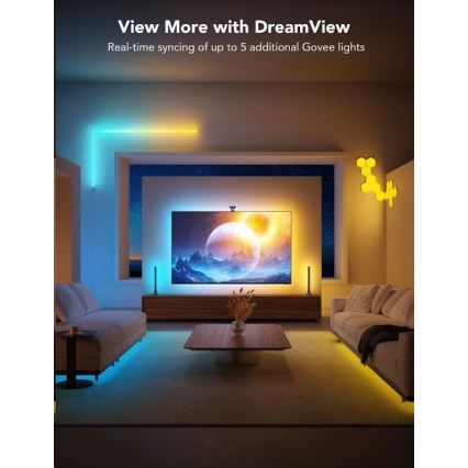 Govee - DreamView T2 DUAL TV 55-65" SMART LED sa pozadinskim osvetljenjem RGBIC Wi-Fi + Daljinski upravljač