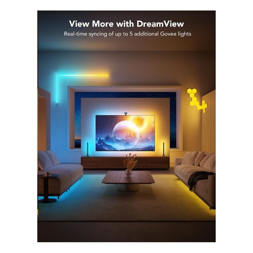 Govee - DreamView T2 DUAL TV 55-65" SMART LED sa pozadinskim osvetljenjem RGBIC Wi-Fi + Daljinski upravljač