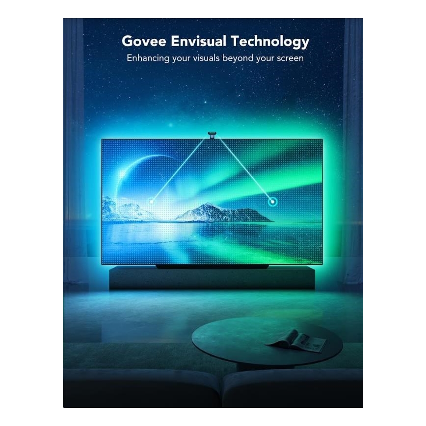 Govee - DreamView T2 DUAL TV 55-65" SMART LED sa pozadinskim osvetljenjem RGBIC Wi-Fi + Daljinski upravljač