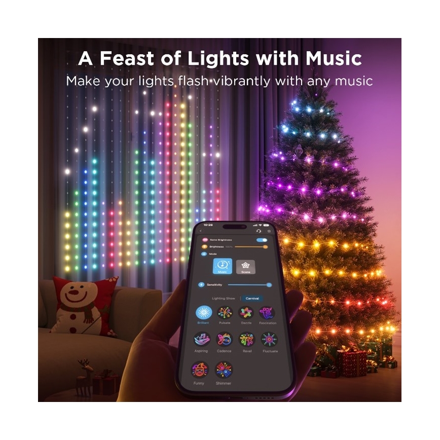 Govee - LED RGB Prigušivi spoljni dekorativni lanac LED/15W/230V IP65 Wi-Fi