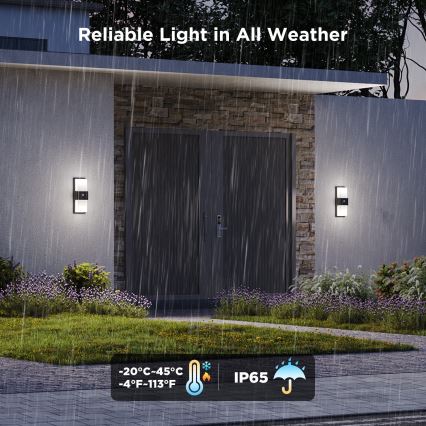 Govee - LED RGBIC Prigušiva spoljna zidna lampa sa senzorom LED/230V IP65 2700-6500K Wi-Fi
