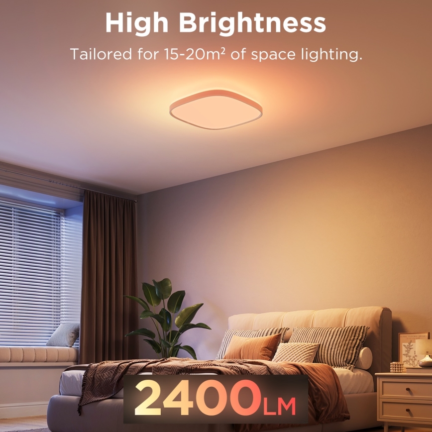 Govee - LED RGBIC Prigušiva plafonjera LED/24W/230V 2700-6500K Wi-Fi