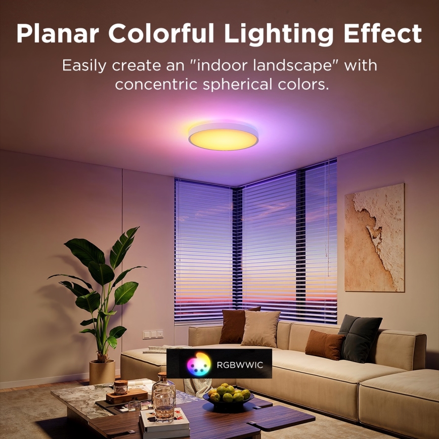 Govee - LED RGBIC Prigušiva plafonjera LED/49W/230V 2700-6500K Wi-Fi