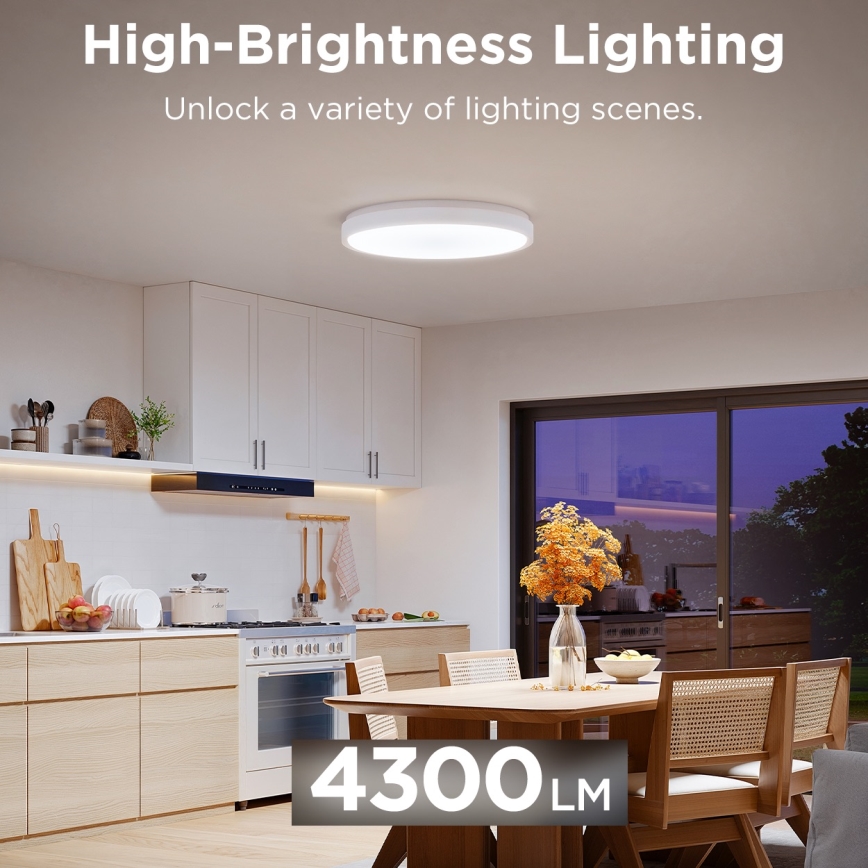 Govee - LED RGBIC Prigušiva plafonjera LED/49W/230V 2700-6500K Wi-Fi