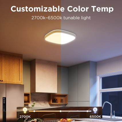 Govee - LED RGBIC prigušiva stropna svetiljka LED/24W/230V 2700-6500K Wi-Fi 30x30 cm