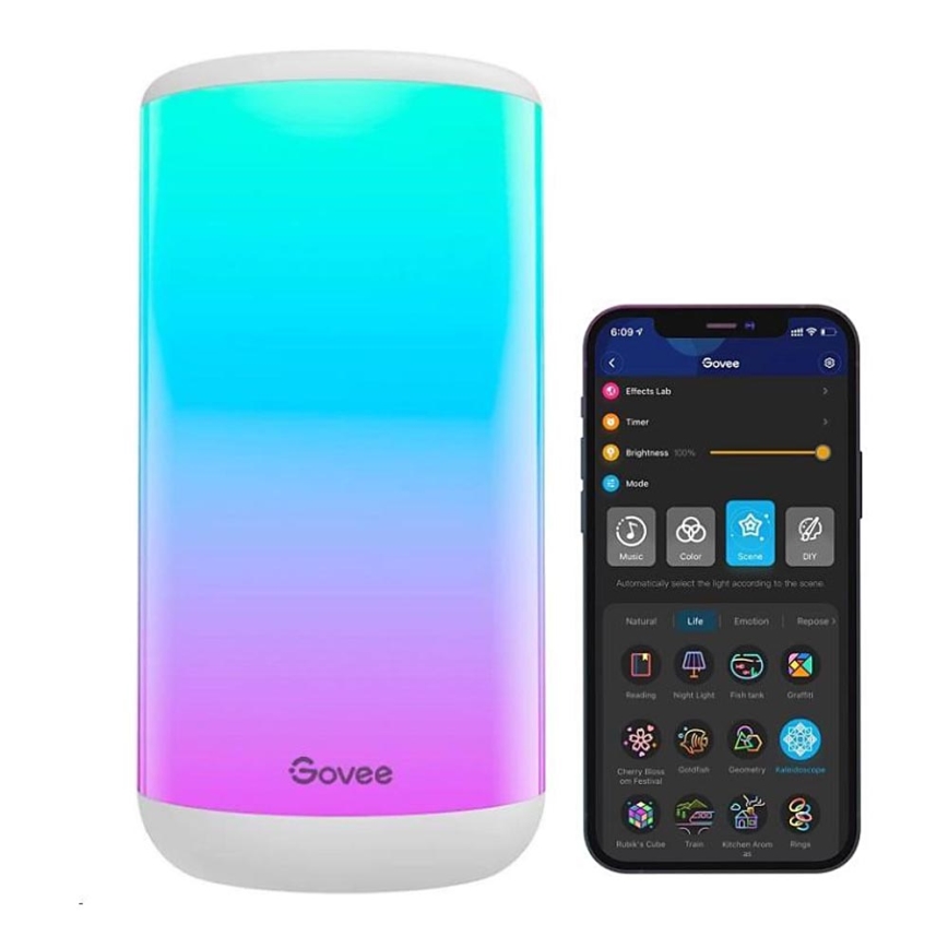 Govee - LED RGBIC Prigušiva stona lampa AURA 2 2200-6500K Wi-Fi Matter