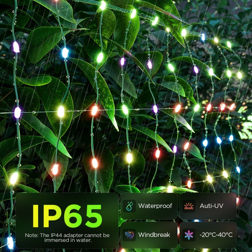 Govee - LED RGBIC Spoljna svetlosna mreža 143x85cm Wi-Fi Matter IP65