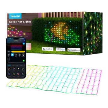 Govee - LED RGBIC Vanjska svetlosna mreža 143x85cm Wi-Fi Matter IP65