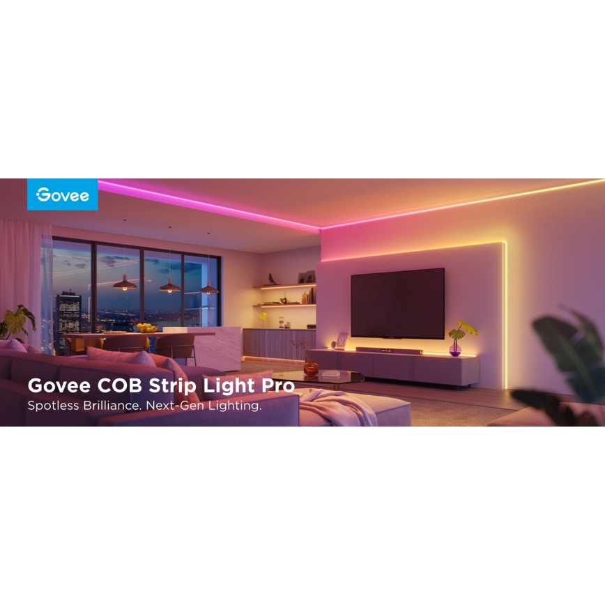 Govee - LED RGBICW Prigušiva traka COB 3780 dioda 3m Wi-Fi Matter