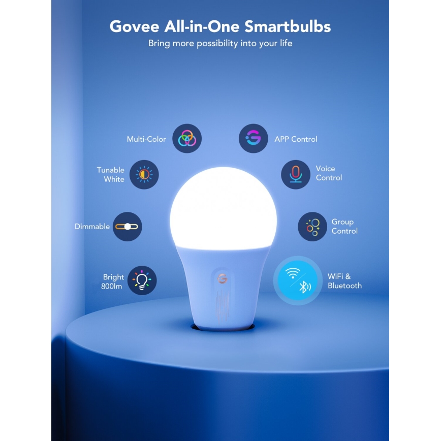 Govee - LED RGBWW Prigušiva sijalica Smart E27/9W/230V 2700-6500K Wi-Fi