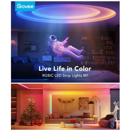Govee - M1 PRO PREMIUM Smart RGBICW+ LED TRAKA 2m Wi-Fi Matter