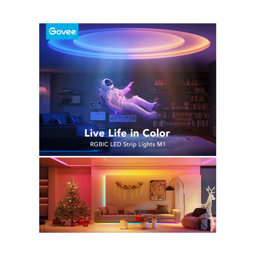 Govee - M1 PRO PREMIUM Smart RGBICW+ LED TRAKA 2m Wi-Fi Matter