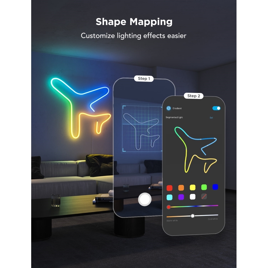 Govee - Neon 2 MATTER fleksibilna LED TRAKA 3m RGBIC Wi-Fi IP67