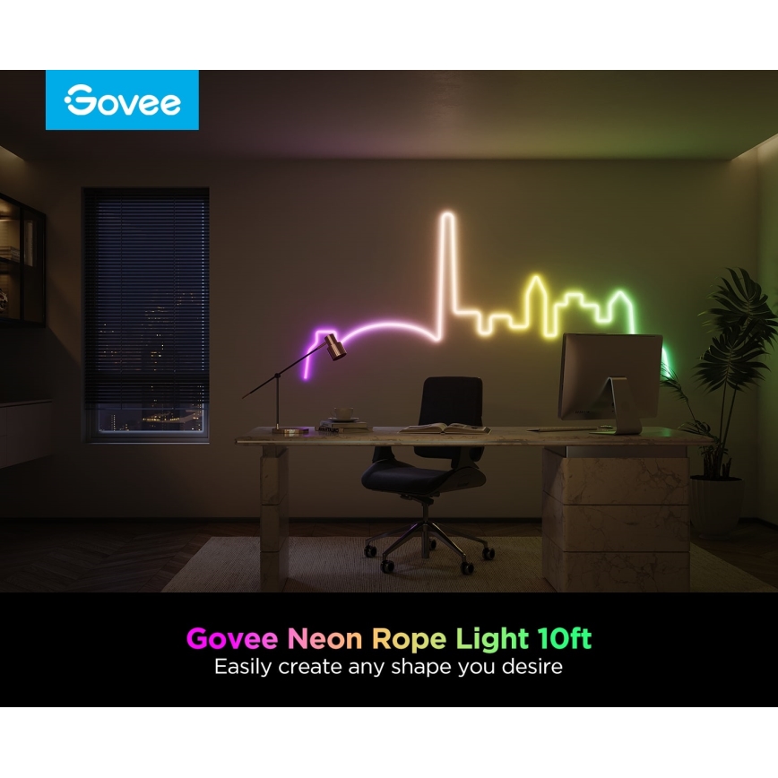 Govee - Neon 2 MATTER fleksibilna LED TRAKA 3m RGBIC Wi-Fi IP67
